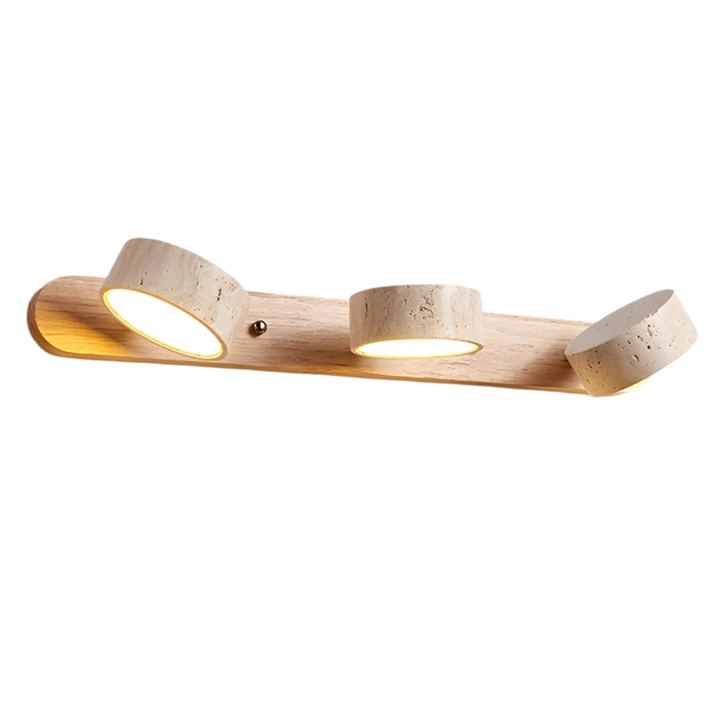 Travertine Duo Wall Light – Elegant Natural Stone & Wood LED Wall Lamp