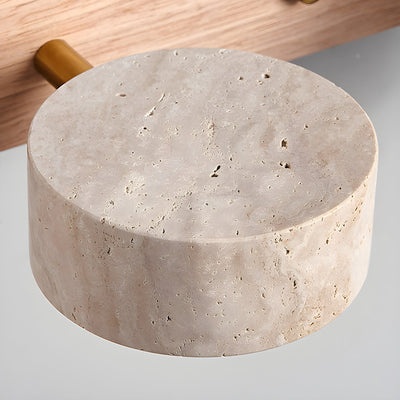 Travertine Duo Wall Light – Elegant Natural Stone & Wood LED Wall Lamp
