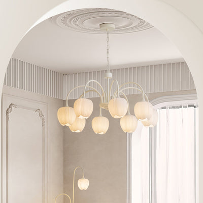 Tulip Matcha Chandelier – Elegant Floral-Inspired Lighting with Soft Ambience