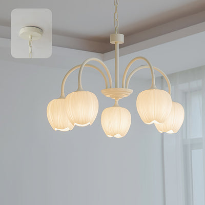 Tulip Matcha Chandelier – Elegant Floral-Inspired Lighting with Soft Ambience