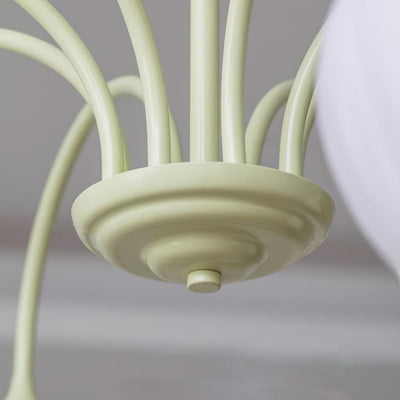 Tulip Matcha Chandelier – Elegant Floral-Inspired Lighting with Soft Ambience