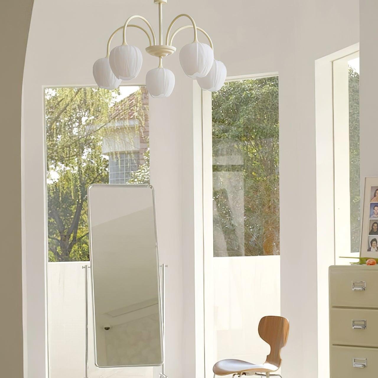 Tulip Matcha Chandelier – Elegant Floral-Inspired Lighting with Soft Ambience