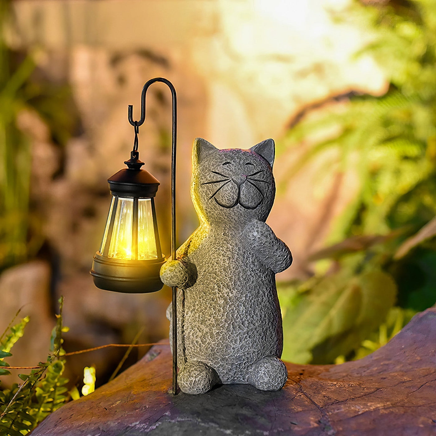 Goldglowing Cat – Solar-Powered LED Garden Statue with Automatic Light Sensor