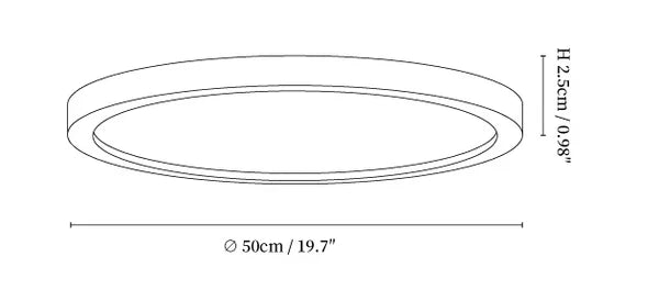Ultrathin Round LED Ceiling Light – Walnut-Effect Acrylic for Soft, Even Illumination