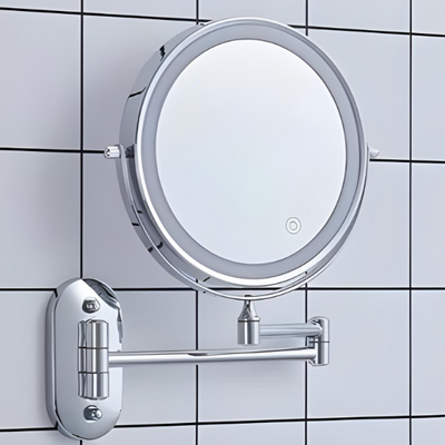 Chrome Silver LED Magnifying Mirror – Rechargeable Makeup & Vanity Mirror