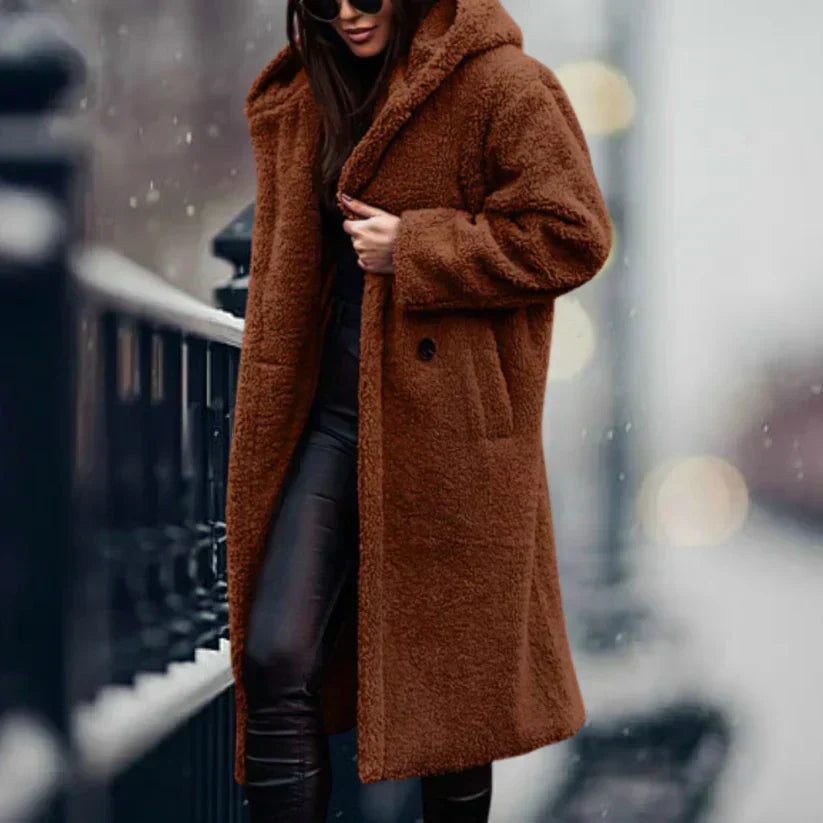 Long Teddy Luxe Coat – Cozy Warmth & Effortless Elegance
