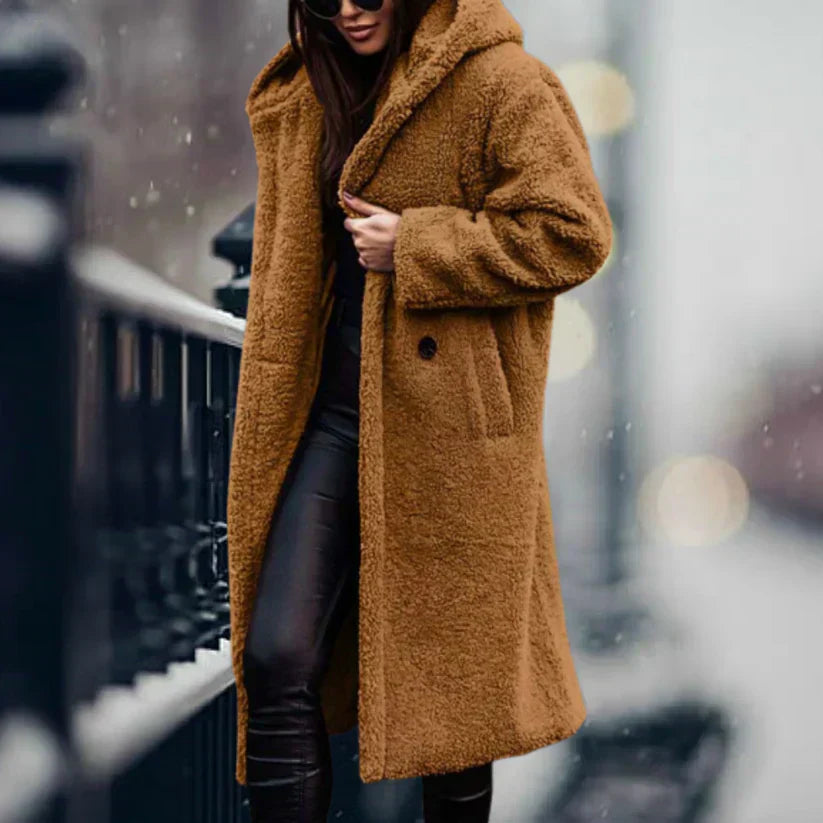 Long Teddy Luxe Coat – Cozy Warmth & Effortless Elegance