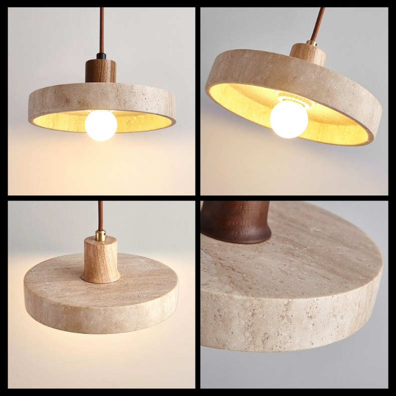 Vintage Wabi-Sabi Stone Pendant Light – Natural Elegance with Warm LED Glow