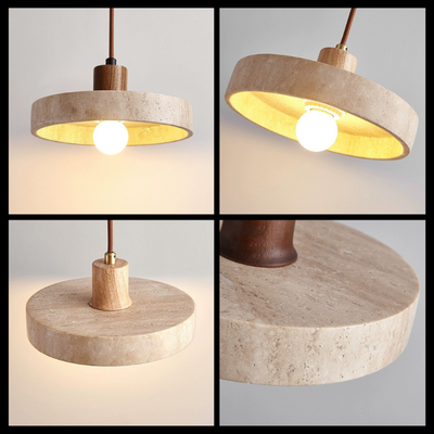 Vintage Wabi-Sabi Stone Pendant Light – Natural Elegance with Warm LED Glow