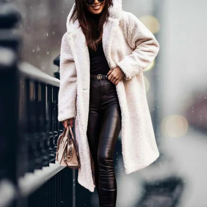 Long Teddy Luxe Coat – Cozy Warmth & Effortless Elegance