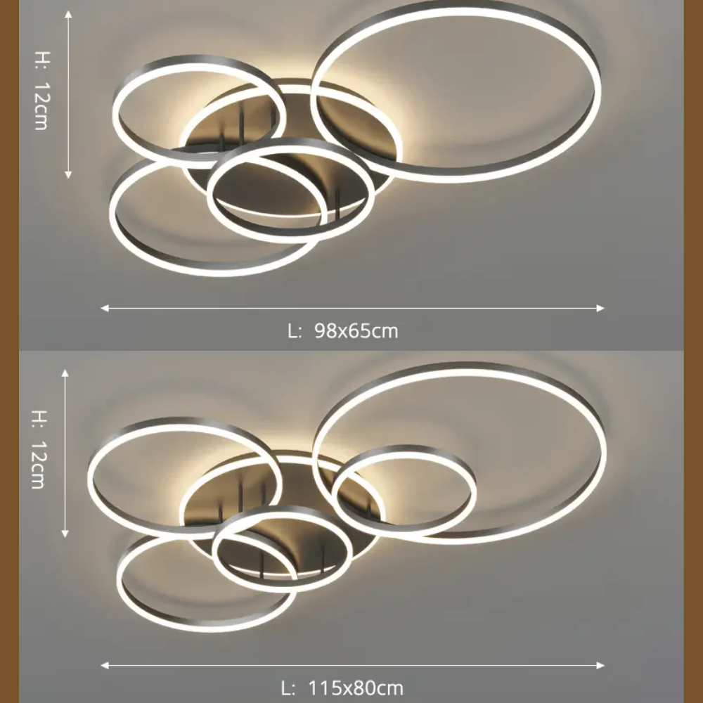 Modern LED Ceiling Light – Dimmable Ring Design with Remote Control