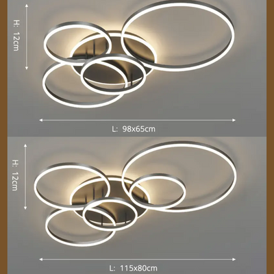Modern LED Ceiling Light – Dimmable Ring Design with Remote Control