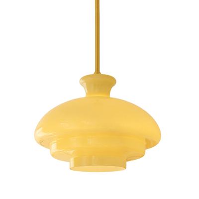 Bauhaus Cream Yellow Glass Pendant Light – A Perfect Balance of Vintage & Modern Design
