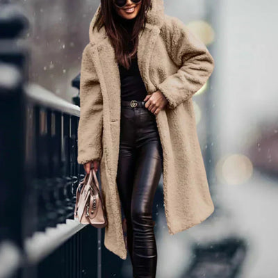 Long Teddy Luxe Coat – Cozy Warmth & Effortless Elegance