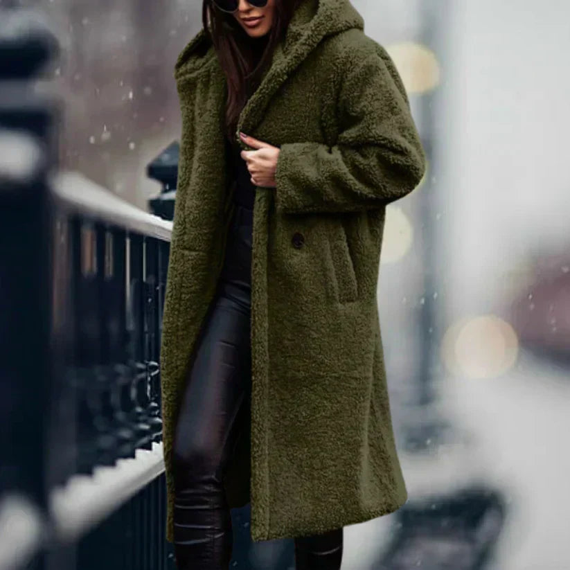 Long Teddy Luxe Coat – Cozy Warmth & Effortless Elegance