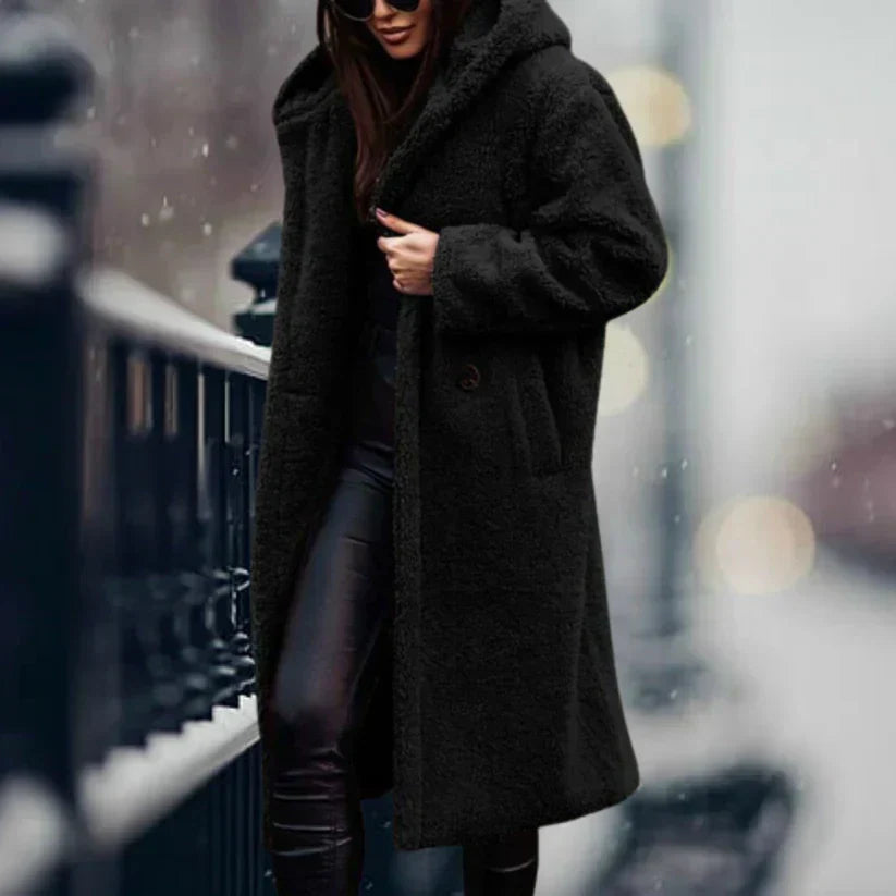 Long Teddy Luxe Coat – Cozy Warmth & Effortless Elegance