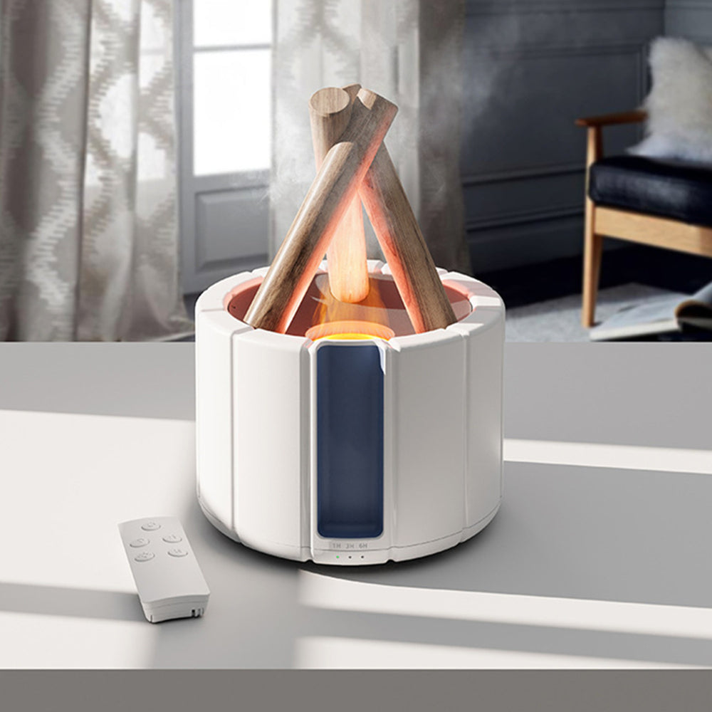 Flame Humidifier Table Lamp – 3-in-1 Aromatherapy Diffuser with LED Ambience