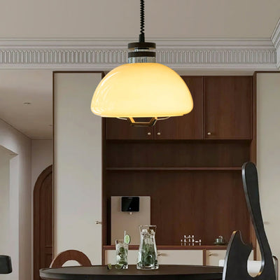 Vela-Pudding Pendant Light – Playful Yet Elegant Glass & Wood Hanging Lamp