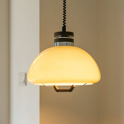 Vela-Pudding Pendant Light – Playful Yet Elegant Glass & Wood Hanging Lamp