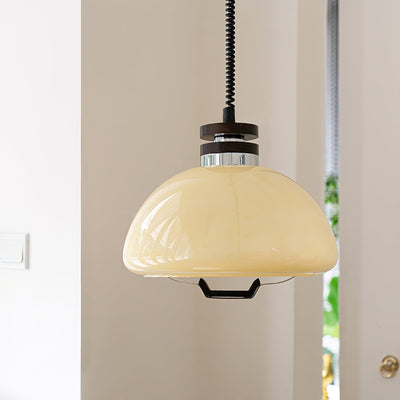 Vela-Pudding Pendant Light – Playful Yet Elegant Glass & Wood Hanging Lamp