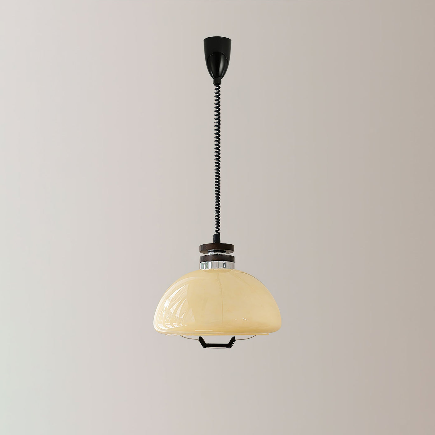 Vela-Pudding Pendant Light – Playful Yet Elegant Glass & Wood Hanging Lamp