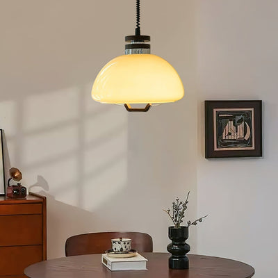 Vela-Pudding Pendant Light – Playful Yet Elegant Glass & Wood Hanging Lamp