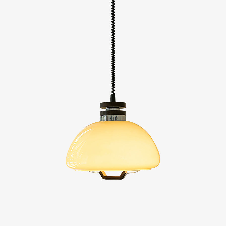 Vela-Pudding Pendant Light – Playful Yet Elegant Glass & Wood Hanging Lamp