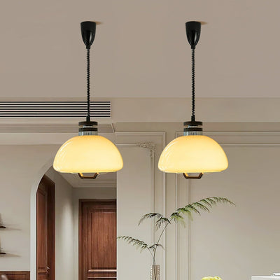Vela-Pudding Pendant Light – Playful Yet Elegant Glass & Wood Hanging Lamp
