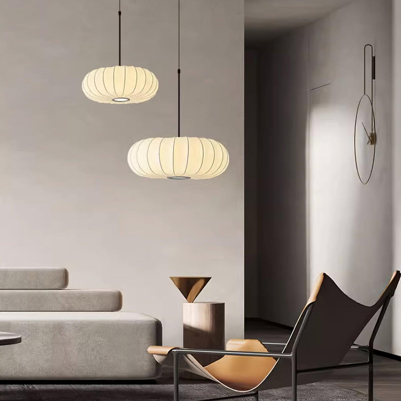 Verona Pendant Light – Wabi-Sabi Inspired Minimalist Fabric Hanging Lamp