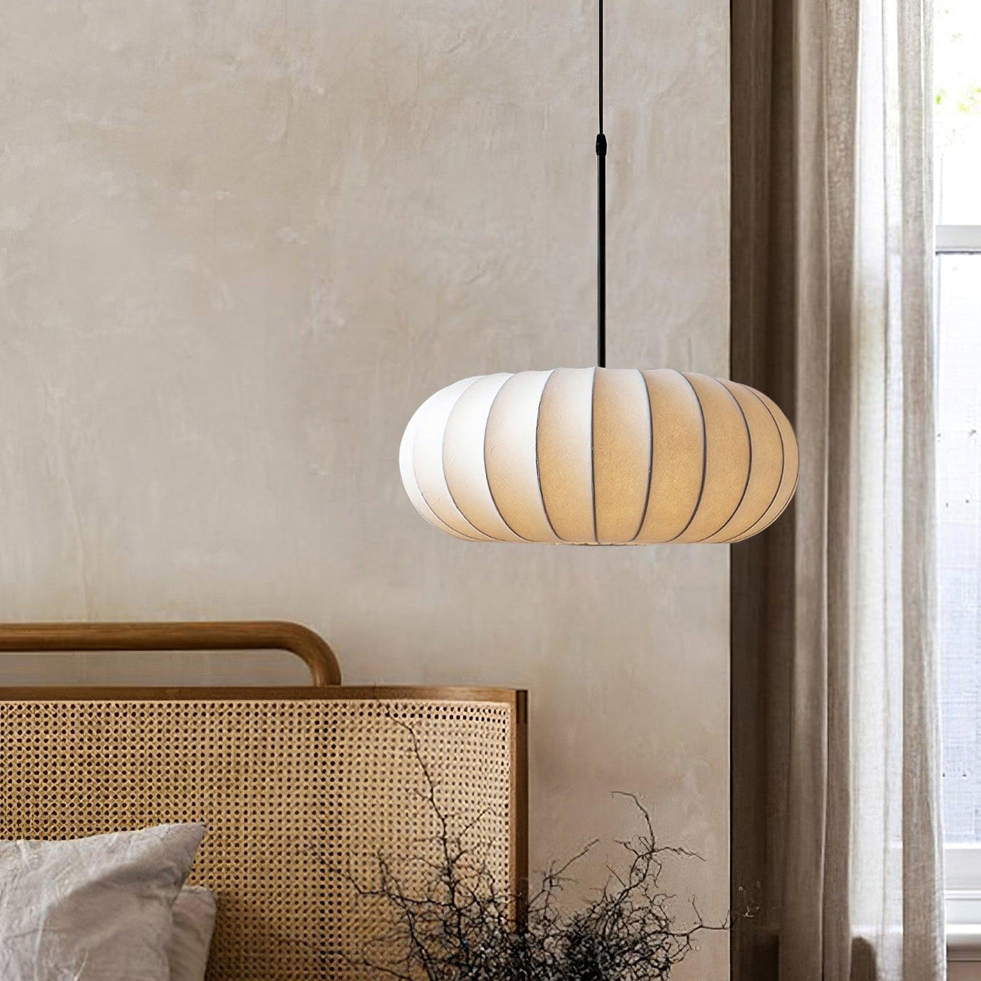 Verona Pendant Light – Wabi-Sabi Inspired Minimalist Fabric Hanging Lamp