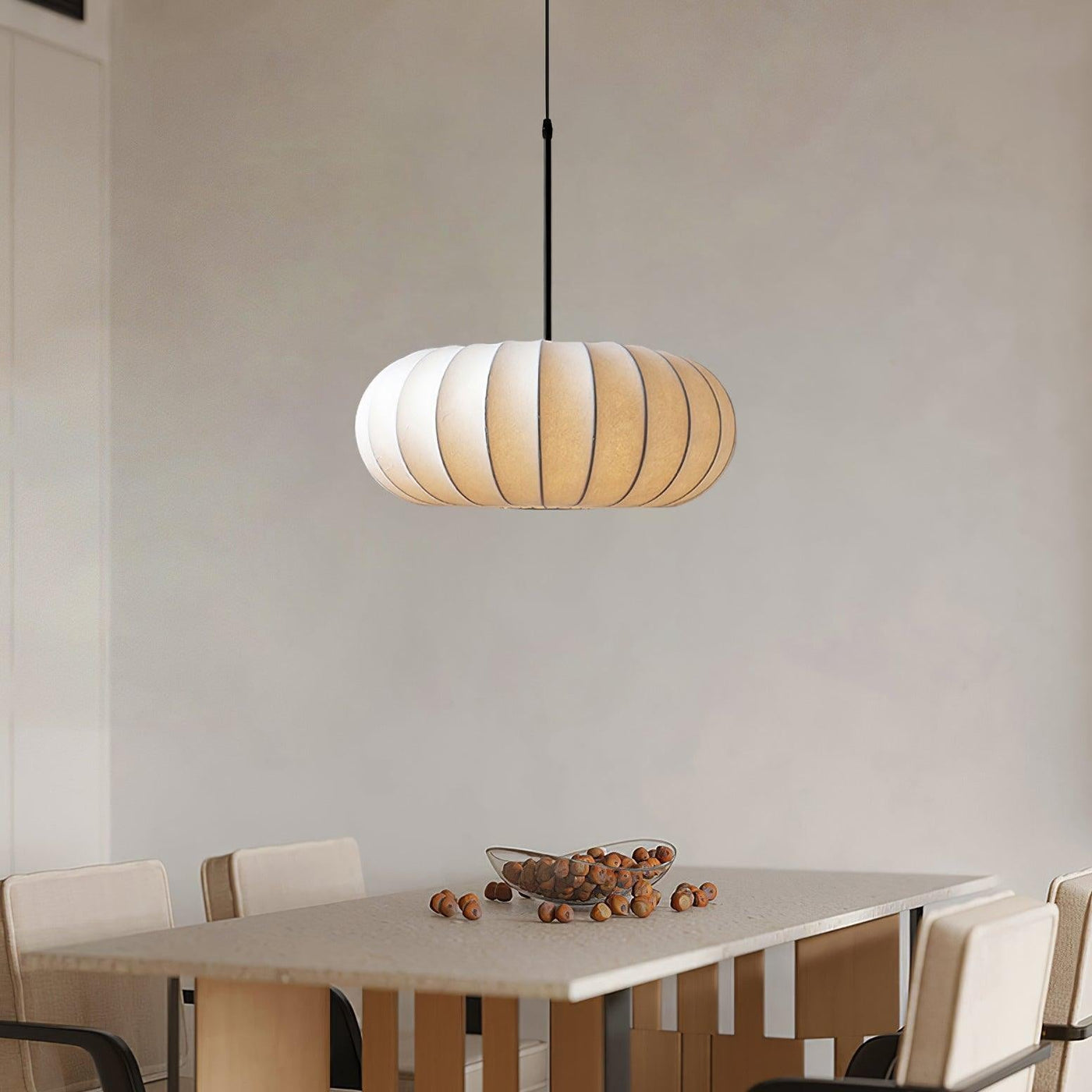 Verona Pendant Light – Wabi-Sabi Inspired Minimalist Fabric Hanging Lamp