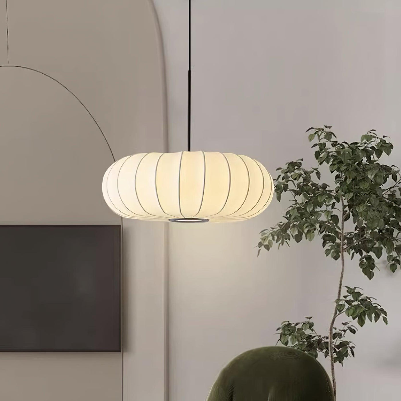 Verona Pendant Light – Wabi-Sabi Inspired Minimalist Fabric Hanging Lamp