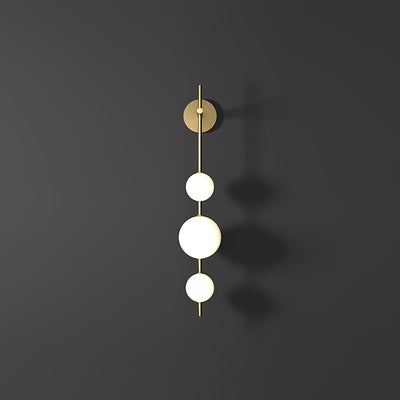Vertical Globe Wall Light – Elegant Gold Wall Lamp with Frosted Glass Shade