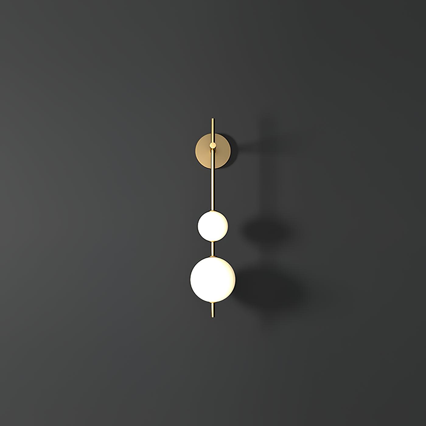 Vertical Globe Wall Light – Elegant Gold Wall Lamp with Frosted Glass Shade