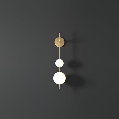 Vertical Globe Wall Light – Elegant Gold Wall Lamp with Frosted Glass Shade
