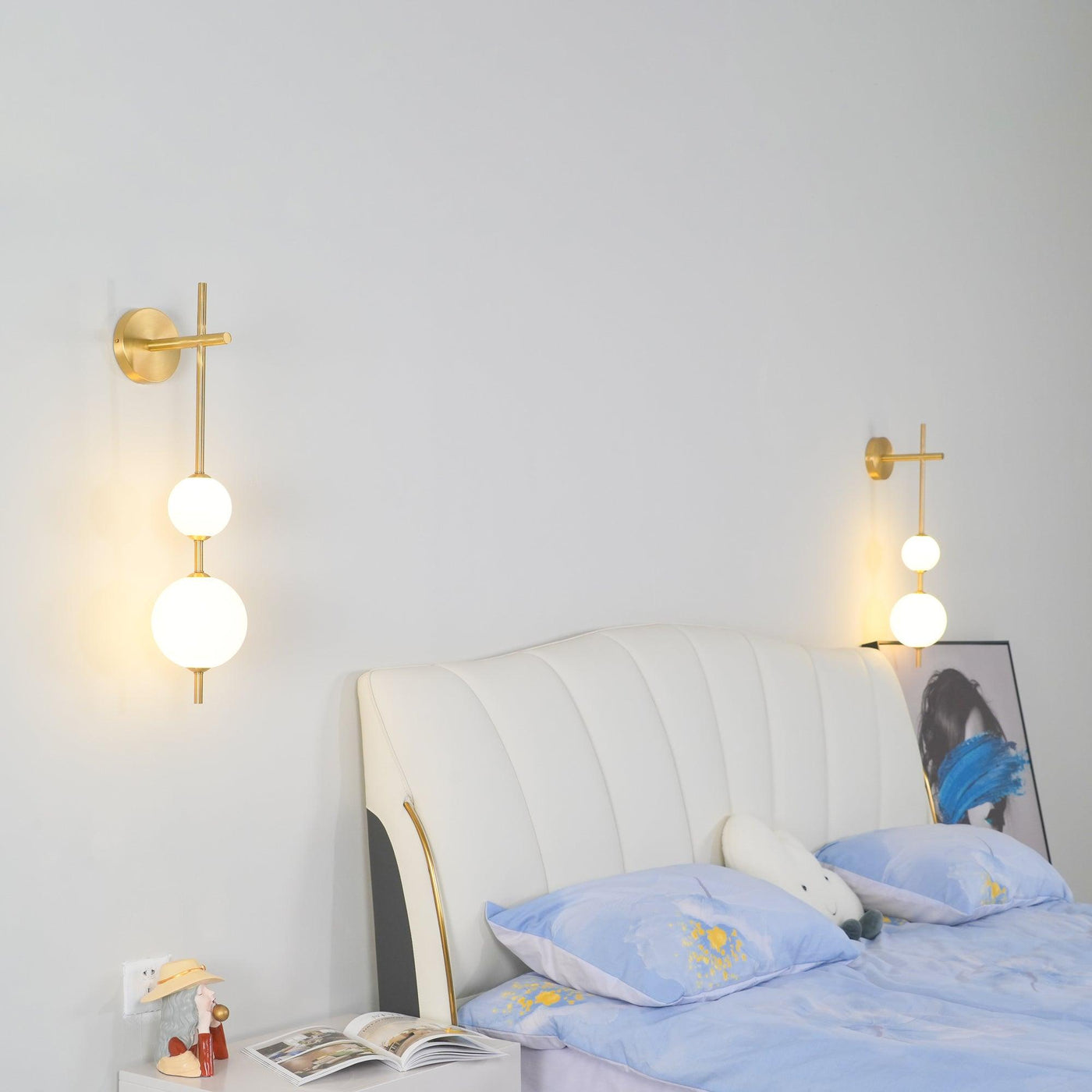 Vertical Globe Wall Light – Elegant Gold Wall Lamp with Frosted Glass Shade