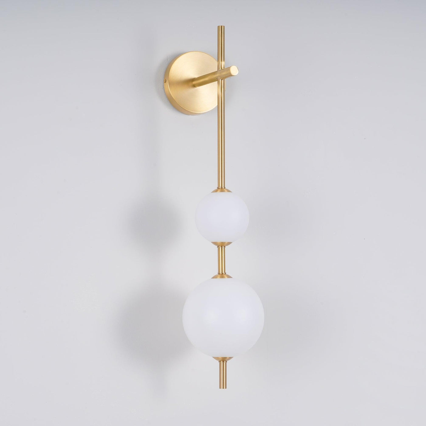 Vertical Globe Wall Light – Elegant Gold Wall Lamp with Frosted Glass Shade