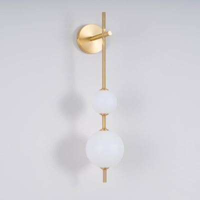 Vertical Globe Wall Light – Elegant Gold Wall Lamp with Frosted Glass Shade
