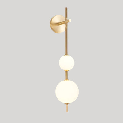 Vertical Globe Wall Light – Elegant Gold Wall Lamp with Frosted Glass Shade