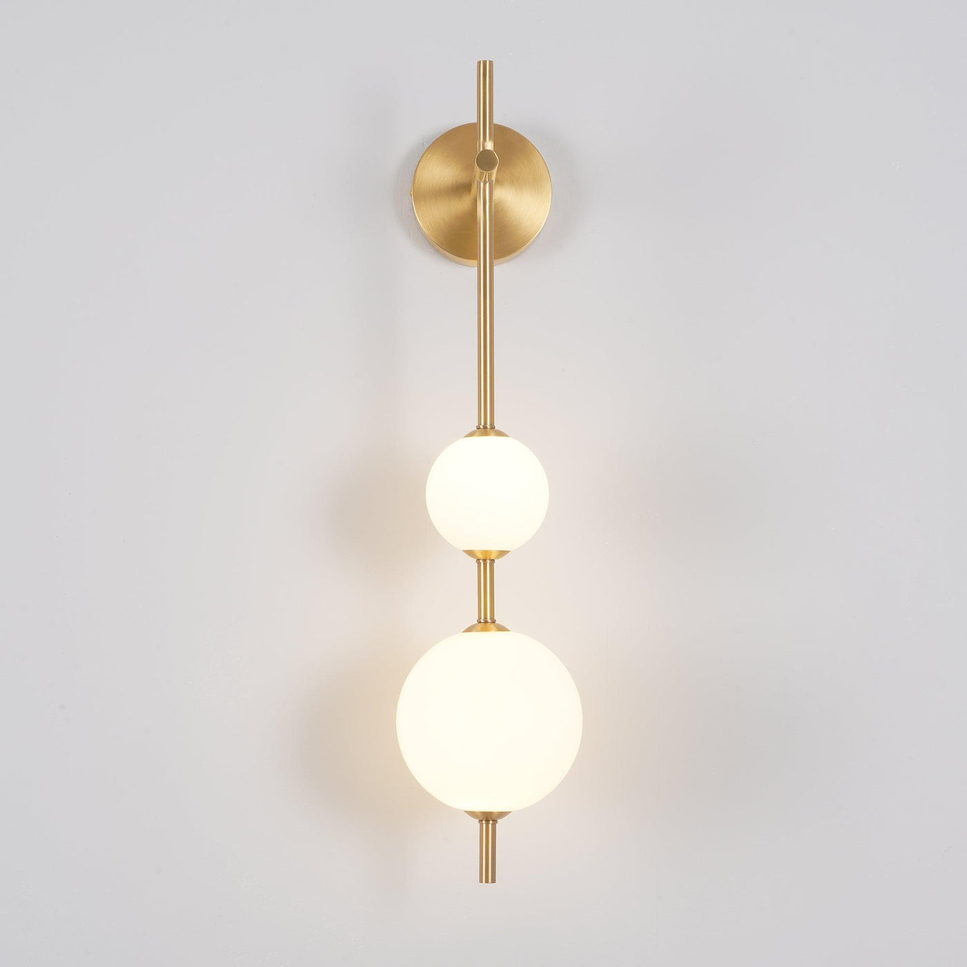 Vertical Globe Wall Light – Elegant Gold Wall Lamp with Frosted Glass Shade
