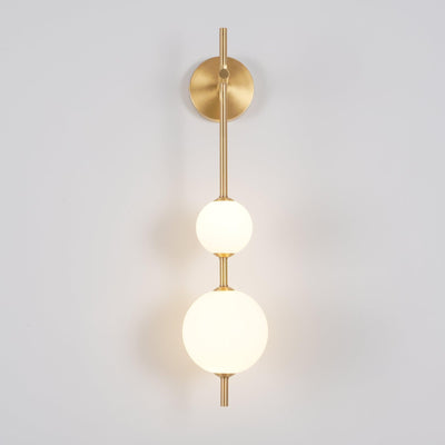 Vertical Globe Wall Light – Elegant Gold Wall Lamp with Frosted Glass Shade