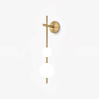 Vertical Globe Wall Light – Elegant Gold Wall Lamp with Frosted Glass Shade