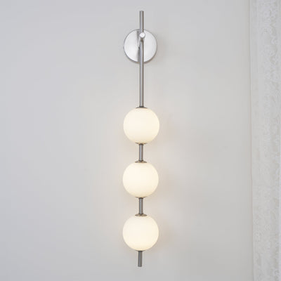 Vertical Globe Wall Light – Elegant Gold Wall Lamp with Frosted Glass Shade