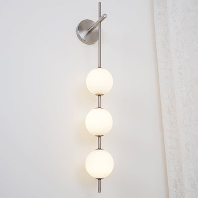 Vertical Globe Wall Light – Elegant Gold Wall Lamp with Frosted Glass Shade