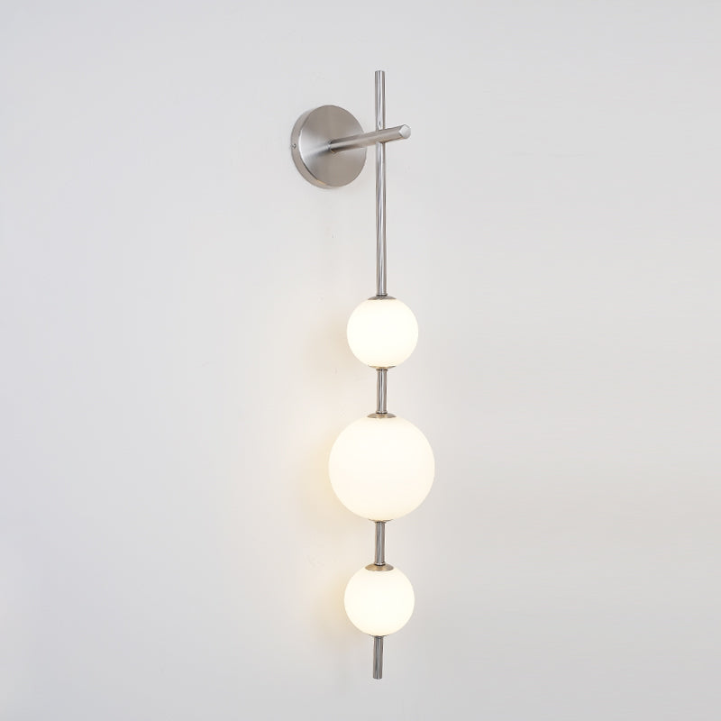 Vertical Globe Wall Light – Elegant Gold Wall Lamp with Frosted Glass Shade