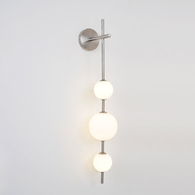 Vertical Globe Wall Light – Elegant Gold Wall Lamp with Frosted Glass Shade