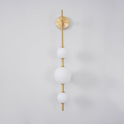 Vertical Globe Wall Light – Elegant Gold Wall Lamp with Frosted Glass Shade