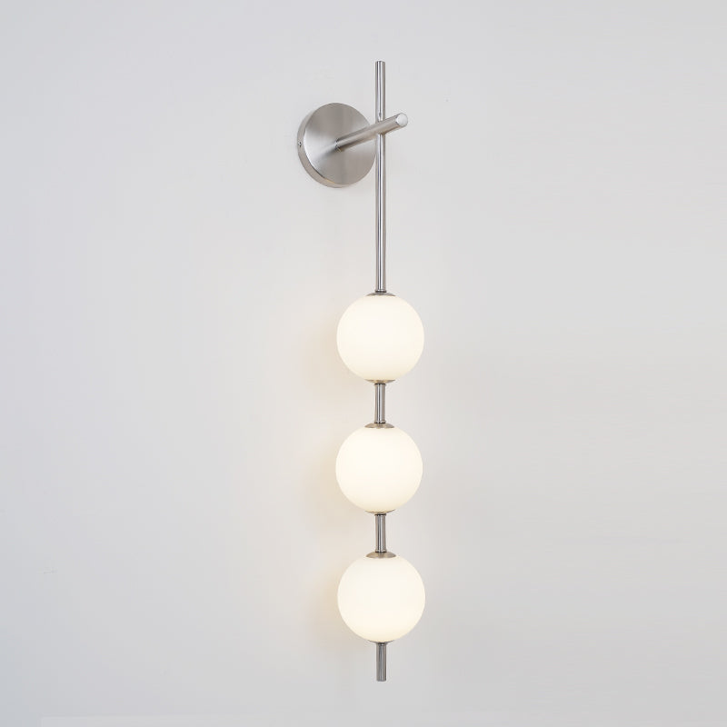 Vertical Globe Wall Light – Elegant Gold Wall Lamp with Frosted Glass Shade