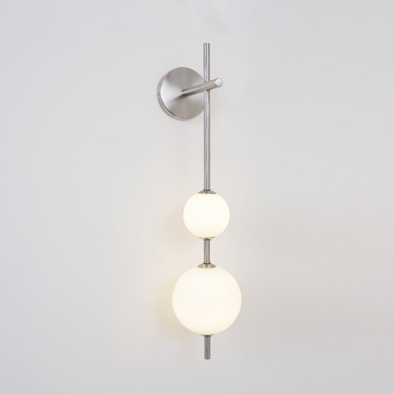 Vertical Globe Wall Light – Elegant Gold Wall Lamp with Frosted Glass Shade