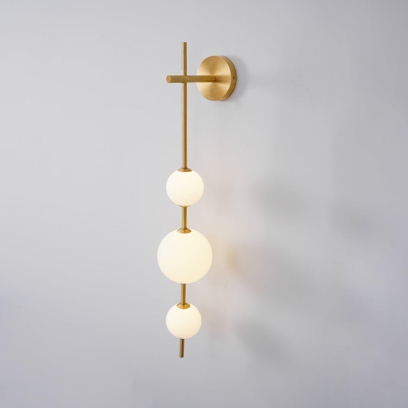 Vertical Globe Wall Light – Elegant Gold Wall Lamp with Frosted Glass Shade